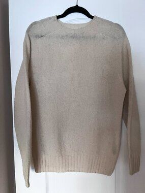 YMC You Must Create 100% Pure New Wool Sweater Oatmeal Beige Sz M